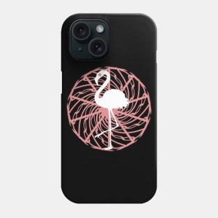 Minimalist flamingo in a pink swirl Phone Case