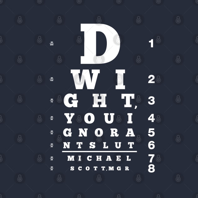 Dwight, You Ignorant Slut Eyechart by huckblade