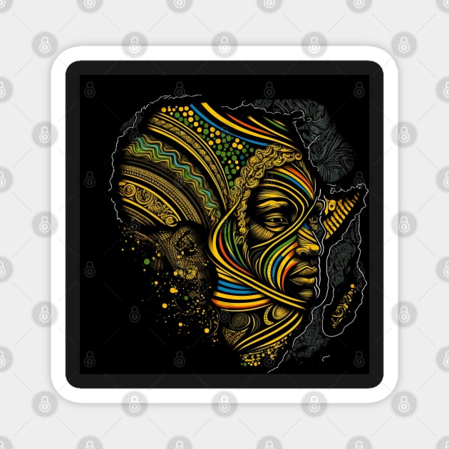 African Print Design Magnet by Buff Geeks Art
