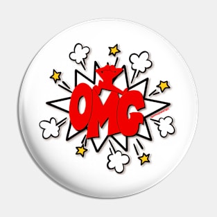 OMG!! Comic Bubble Red Pin