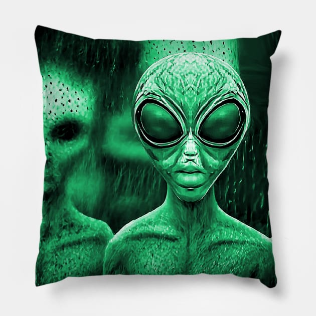 Planet X Aliens Sci-Fi NFT Collection Pillow by PlanetMonkey