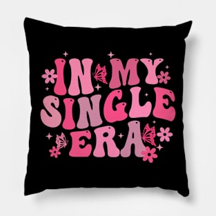 In My Single Era Retro Groovy Valentines Day Womens Girls Pillow