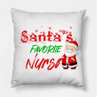 Santa's Favorite Nurse Christmas Pillow