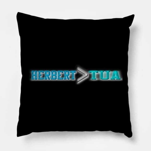 Herbert is Greater than Tua Pillow by Retro Sports