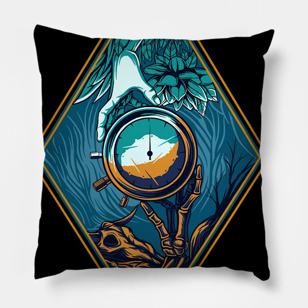 Hand times T-shirt Design Pillow by adhitama