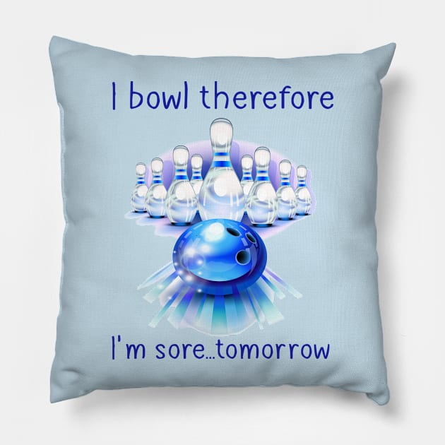 Fun Bowling Quote Pillow by Country Mouse Studio