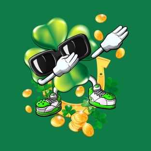 Dabbing Shamrock St Patricks Day Men Women Kids T-Shirt