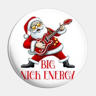 Big Nick Energy Christmas Santa Guitarist Pin