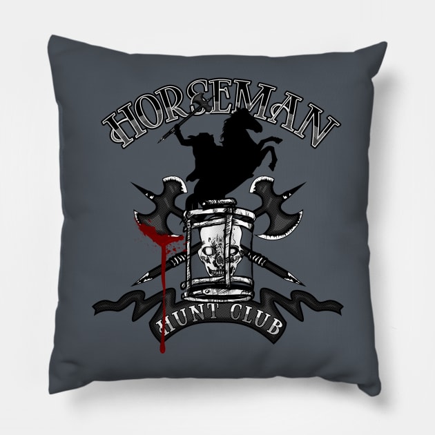 Horseman Hunt Club Pillow by DoodleHeadDee