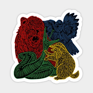 Harry Wizarding School House Mascots Magnet