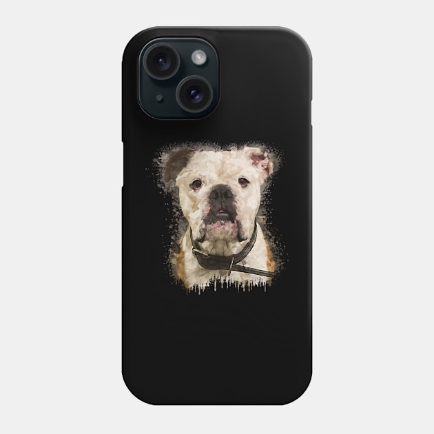 Bulldog face watercolor Phone Case by Ginstore