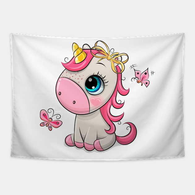 Cute Unicorn Tapestry by Reginast777