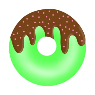 Cute Green donut with melted chocolate T-Shirt
