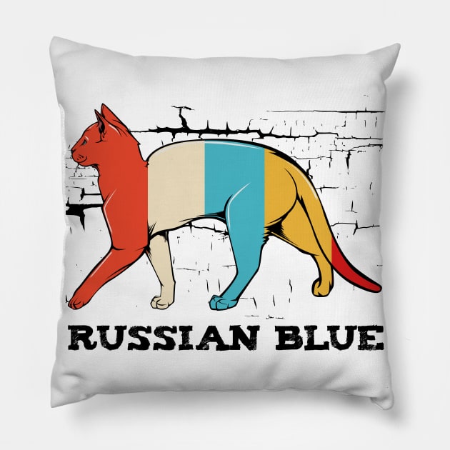 Russian Blue Cat Pillow by Lumio Gifts