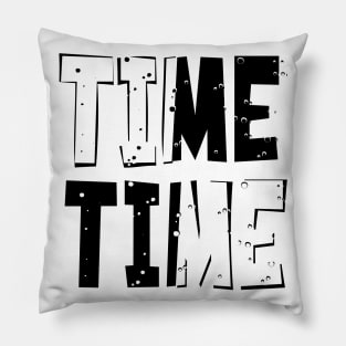 Black White Time Pillow