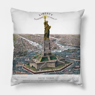 Vintage New York Illustration Pillow