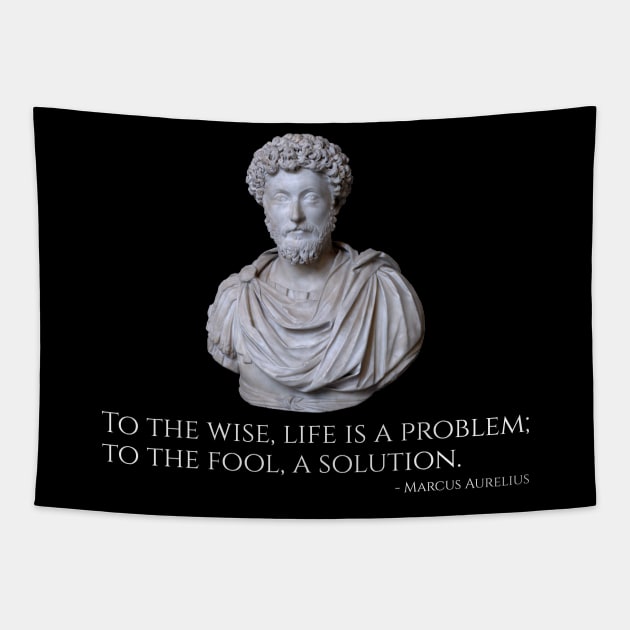 Marcus Aurelius Quote On Life, The Wise, And The Fools Tapestry by Styr Designs