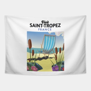 Saint-Tropez France travel poster Tapestry