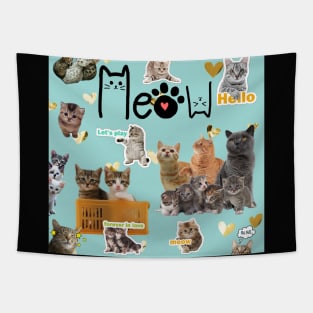 Meow Cats and Kittens Tapestry