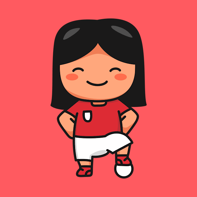 Cute Female Soccer Player Cartoon by SLAG_Creative