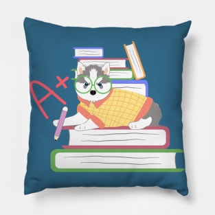 Nerdy dog Siberian Husky Pillow