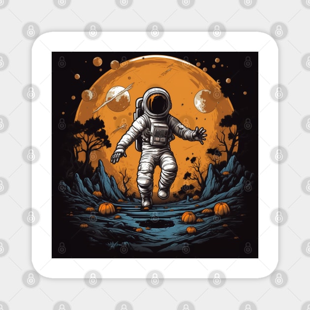 astronaut halloween Magnet by Aldrvnd