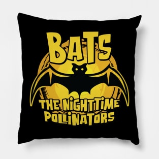 Bats the Nighttime Pollinators with Moon for Bat lovers Pillow