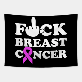 F*ck Breast Cancer Awareness Pink Ribbon Gift Tapestry