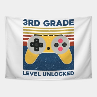 Kids 3rd Grade Level Unlocked Back To School Video Gamer Tapestry