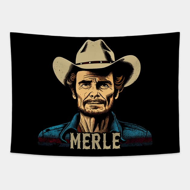 Merle Haggard - Original Country Music Fan Design Tapestry by DankFutura