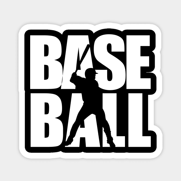 baseball player text masking white Magnet by Typography Dose