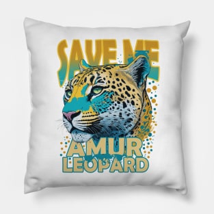 Save Me Amur Leopard Design Pillow