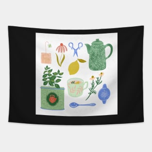 Tea time illustration Tapestry