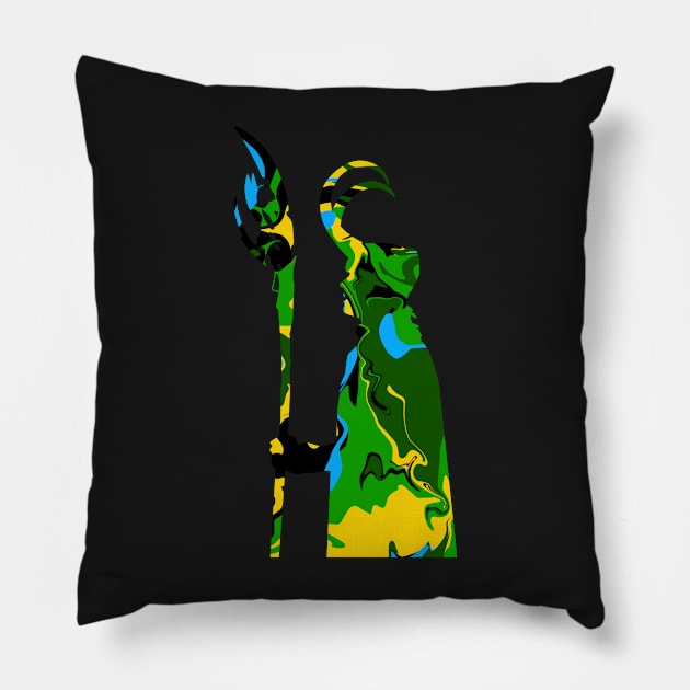 Marbled God of mischief Pillow by JessCarrsArt