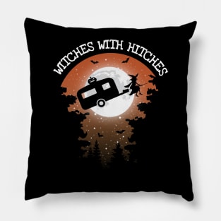 Witches With Hitches Halloween Pillow