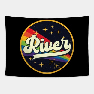 River // Rainbow In Space Vintage Style Tapestry