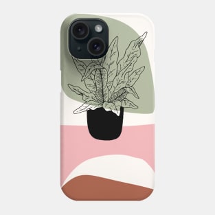 Boho Abstract Vase and Plants Fine Lines Leaves Organic forms Phone Case