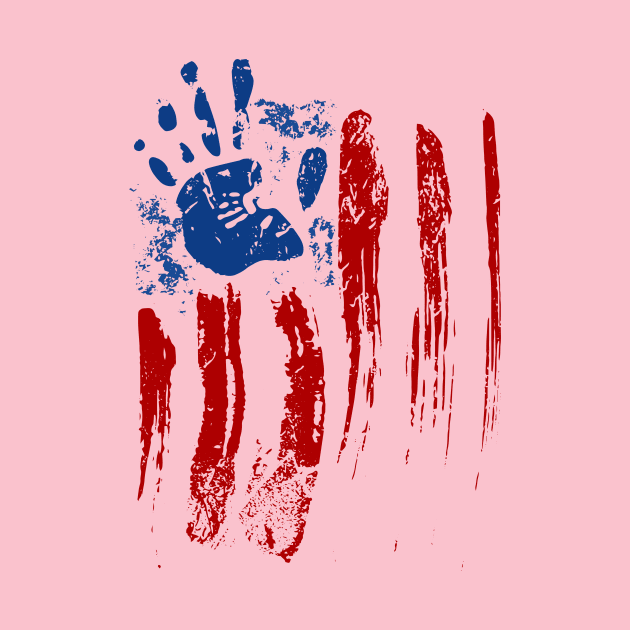 American Flag Hand Print by Xeire