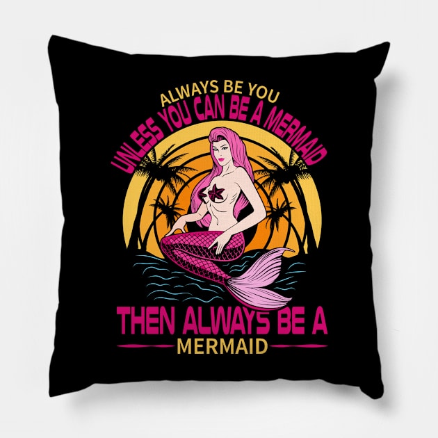 Funny Mermaid Quote Pillow by Imutobi