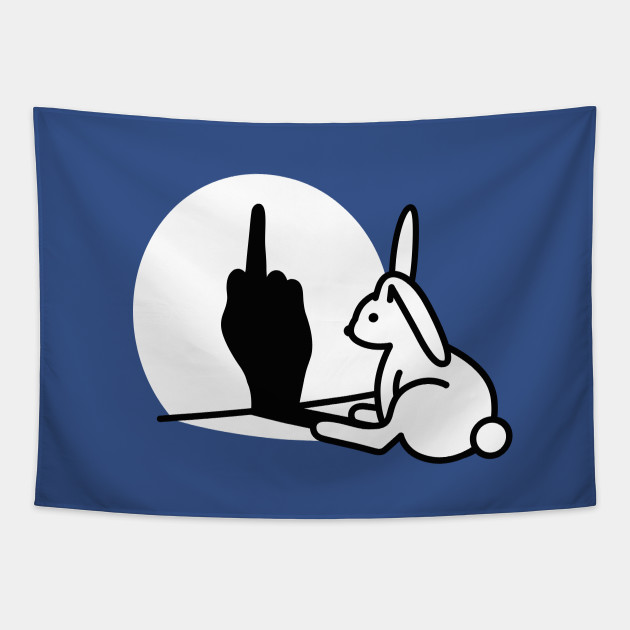 Funny rabbit shadow hand middle finger fuck off - Shadow Rabbit - Tapestry | TeePublic Funny rabbit shadow hand middle finger fuck off - Shadow Rabbit - Tapestry | TeePublic