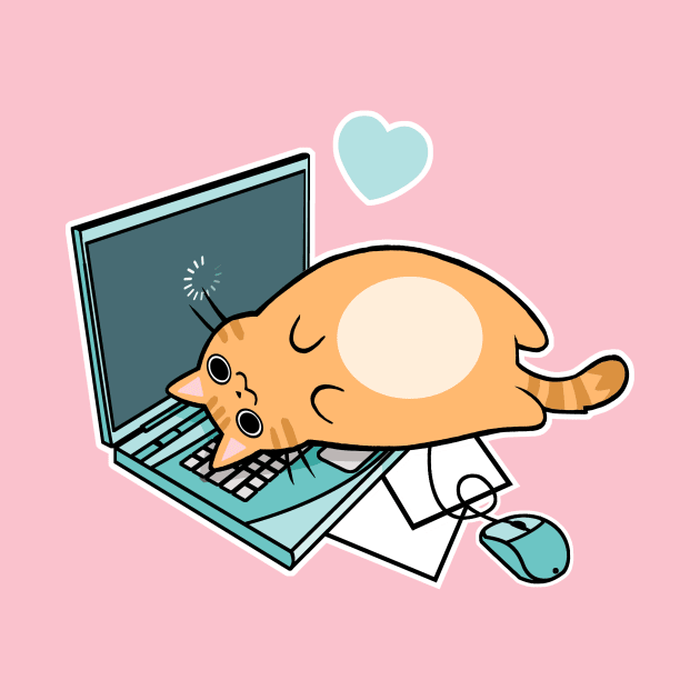 Cute Laptop Cat by SarahJoncas