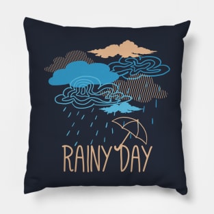Blue Rainy Day Pillow