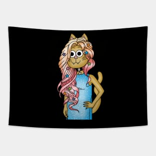 Cupcake Cat Girl Tapestry