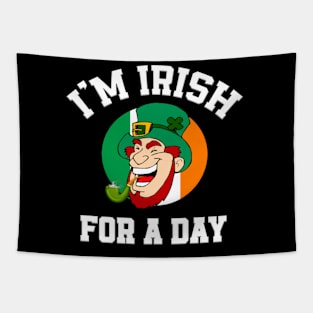 I am Irish for a day Saint Patricks day shamrock Tapestry