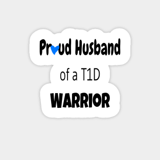 Copy of Proud Husband Black Text Blue Heart Magnet