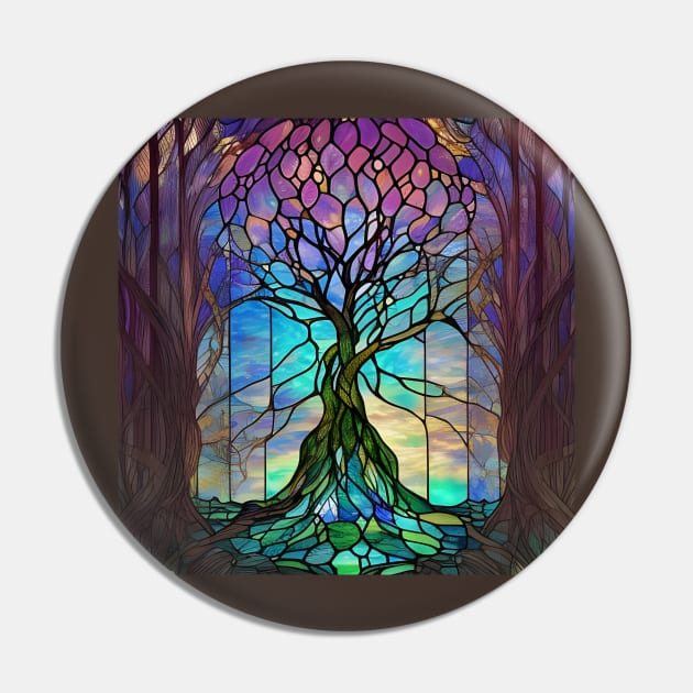 Stained Glass Tree Pin by Chance Two Designs