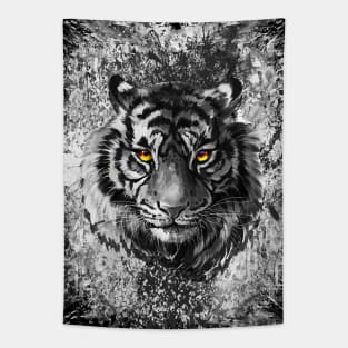 Cool Tiger | Black and White Tiger Drawing Tapestry