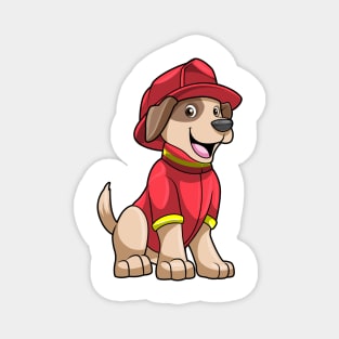 Dog as Firefighter with Fire helmet Magnet