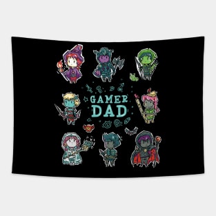 Gamer Dad Fantasy RPG Characters Tapestry