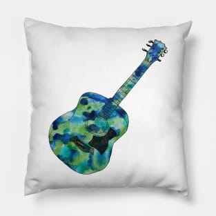 Acoustic guitar watery colours Pillow